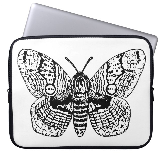 Housse Pour Ordinateur Portable Dessin Brahmin moth (Devant)