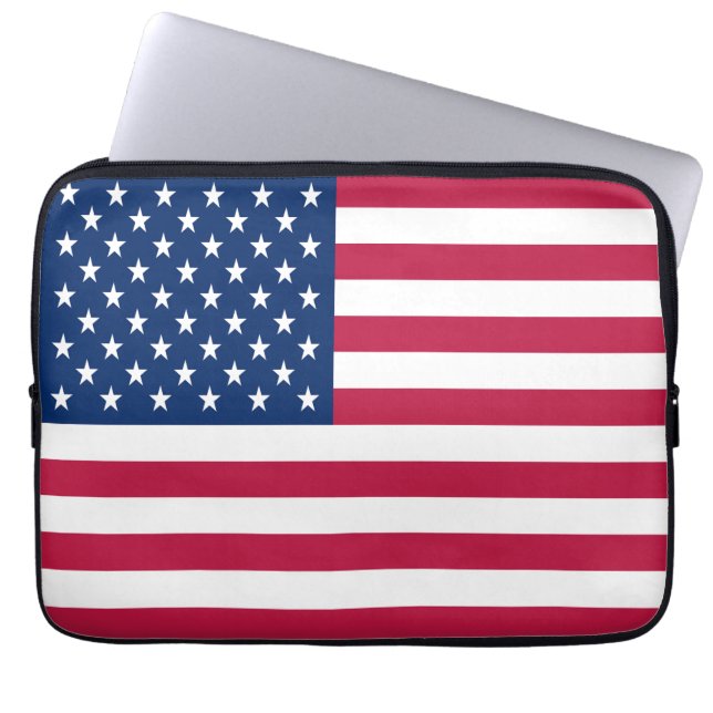 Housse Pour Ordinateur Portable Dessin de fierté de drapeau américain USA (Devant)