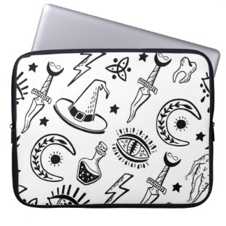 Housse Pour Ordinateur Portable Dessin d'encre magique Motif sans couture