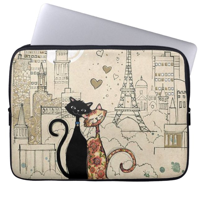 Housse Pour Ordinateur Portable Deux chats amoureux (Devant)