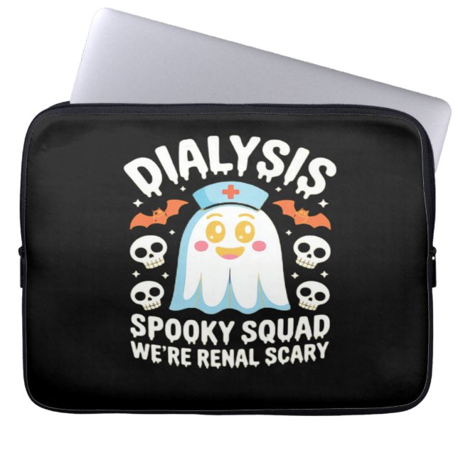 Housse Pour Ordinateur Portable Dialyse Néphrologie Infirmière Cute Halloween Éffr (Devant)