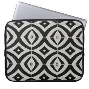 Housse Pour Ordinateur Portable Diamants noirs et gris imprimé africain
