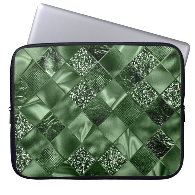 HOUSSE POUR ORDINATEUR PORTABLE DIAMOND VERT SHIMMER DIAMOND MOTIF (Devant)