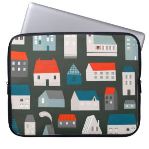 Housse Pour Ordinateur Portable Diverses petites maisons minuscules. Style coupé e