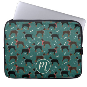 Housse Pour Ordinateur Portable Dobermans rouges et noirs dans Scarves Motif d'hiv