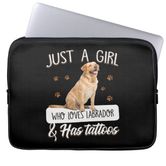 Housse Pour Ordinateur Portable Dog Lover | Just A Girl Who Loves Labrador Tattoos