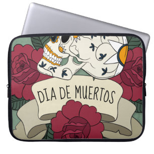 Housse Pour Ordinateur Portable Douille florale d'ordinateur portable de Skull Dia