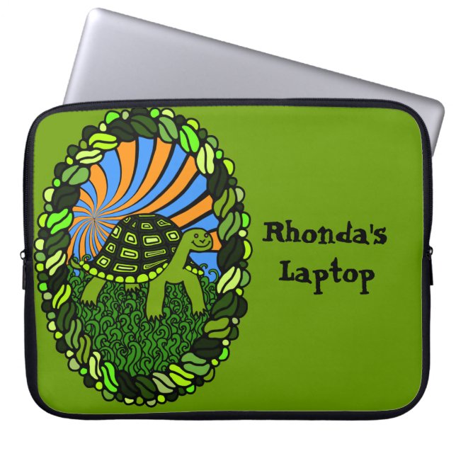 Housse Pour Ordinateur Portable Douille heureuse d'ordinateur portable de tortue (Devant)