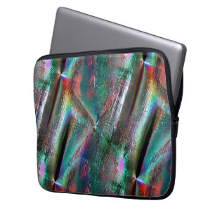 Housse Pour Ordinateur Portable Doux texture boisée psychédélique, numérique robus