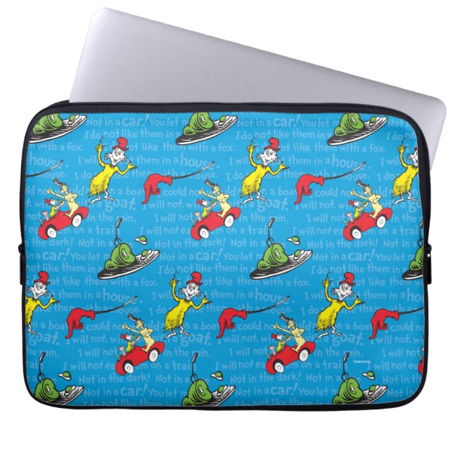 Housse Pour Ordinateur Portable Dr Seuss | Oeufs verts et Motif de livres de conte (Devant)