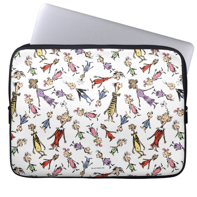Housse Pour Ordinateur Portable Dr. Seuss Whoville Characters Festive Pattern (Devant)