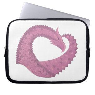 Housse Pour Ordinateur Portable Dragon cardiaque mauve sur blanc