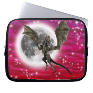 Housse Pour Ordinateur Portable Dragon noir - Créature Fantastique Mythique Ciel R