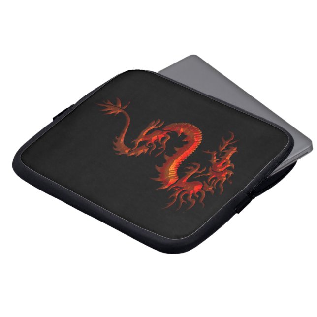 Housse Pour Ordinateur Portable Dragon rouge Tribal Asiatique sur Manches Portable (Devant haut)