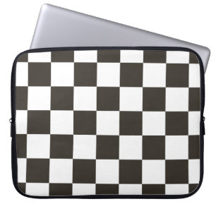 Housse Pour Ordinateur Portable Drapeau À damiers (noir et blanc) (Motif du vérifi