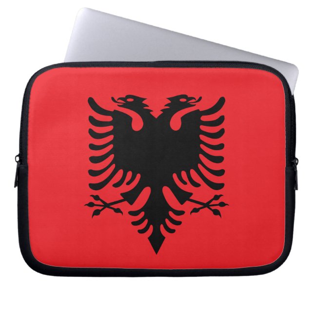 Housse Pour Ordinateur Portable Drapeau albanais (Devant)