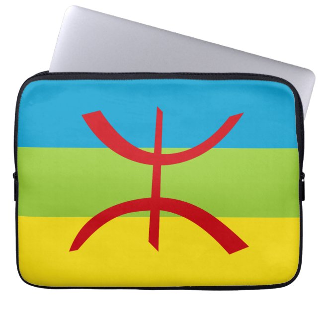 Housse Pour Ordinateur Portable Drapeau Amazigh Drapeau Berber Drapeau Kabyles (Devant)
