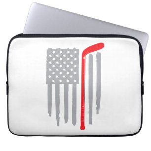 Housse Pour Ordinateur Portable Drapeau américain de hockey