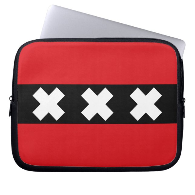 Housse Pour Ordinateur Portable Drapeau Amsterdam (Devant)