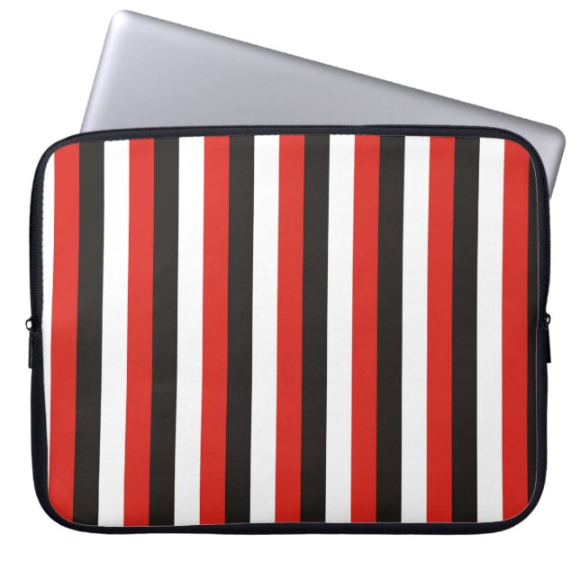 Housse Pour Ordinateur Portable drapeau d'amsterdam rayures motif rouge blanc noir (Devant)