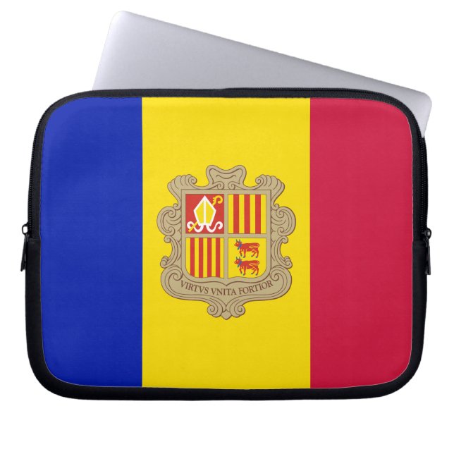 Housse Pour Ordinateur Portable Drapeau d'Andorre patriotique (Devant)
