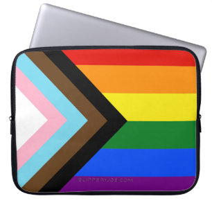 Housse Pour Ordinateur Portable Drapeau de fierté Progress Pride de SlipperyJoe si