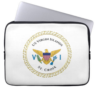 Housse Pour Ordinateur Portable Drapeau des îles Vierges américaines USVI St. Croi