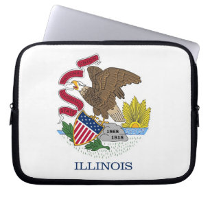 Housse Pour Ordinateur Portable Drapeau d'État de l'Illinois - Manche pour ordinat