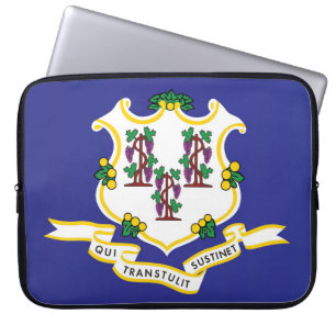Housse Pour Ordinateur Portable Drapeau d'État du Connecticut, États-Unis