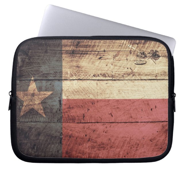 Housse Pour Ordinateur Portable Drapeau Old Wood Texas (Devant)