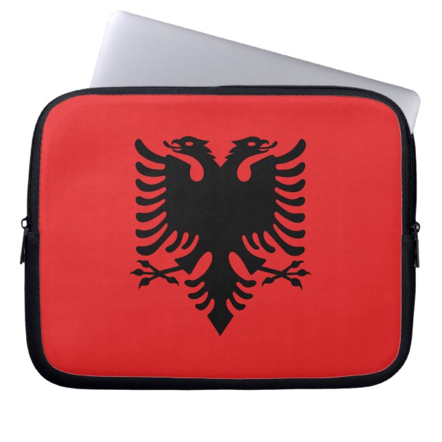 Housse Pour Ordinateur Portable Drapeau patriotique albanais (Devant)