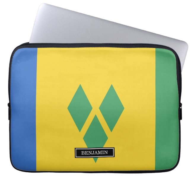 Housse Pour Ordinateur Portable Drapeau Saint-Vincent (Devant)