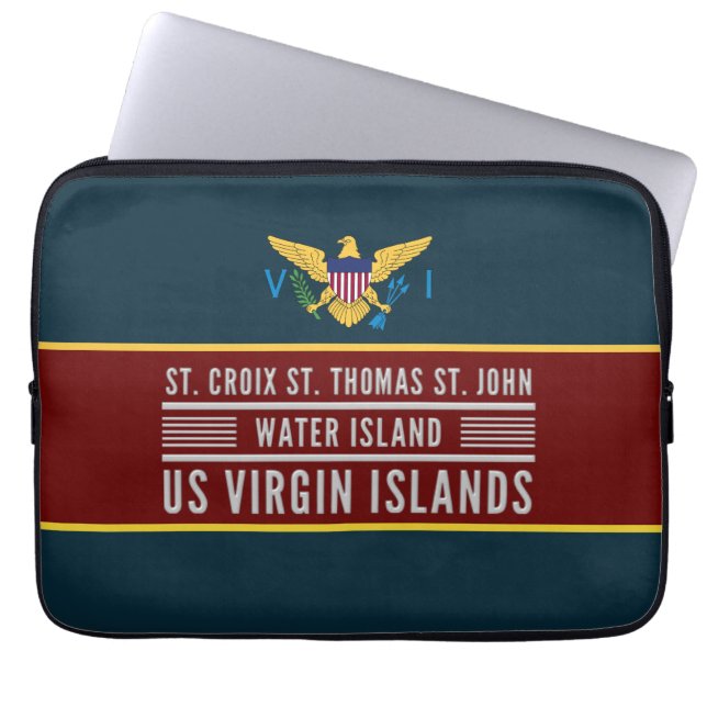 Housse Pour Ordinateur Portable Drapeau USVI St. Croix St. Thomas (Devant)
