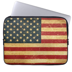 Housse Pour Ordinateur Portable Drapeau Vintage américain Grunge Sleeve