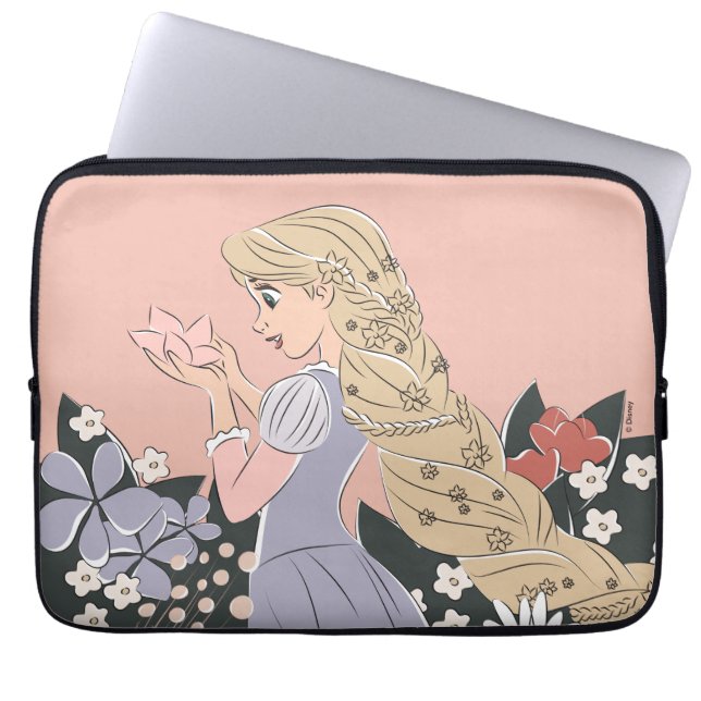 Housse Pour Ordinateur Portable Dreamy Rapunzel en fleurs (Devant)