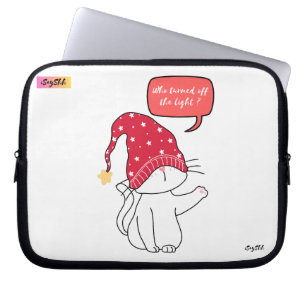 Housse Pour Ordinateur Portable drôle de chat, qui a éteint la lumière ?