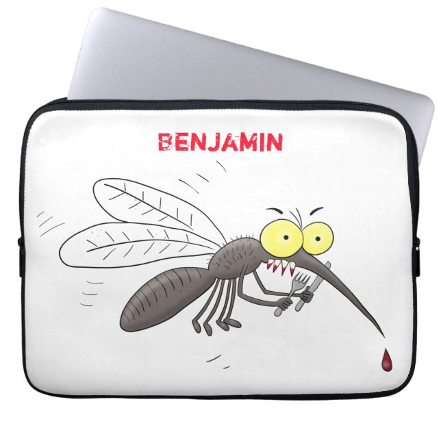 Housse Pour Ordinateur Portable Drôle dessin d'insecte moustique (Devant)