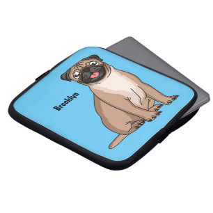Housse Pour Ordinateur Portable Drôle joyeux dessin animé de chien de carlin