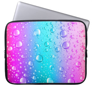 Housse Pour Ordinateur Portable Droplets d'eau rose et bleu d'Aqua