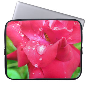 Housse Pour Ordinateur Portable Droplets on Petals Laptop Sleeve