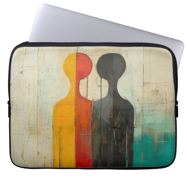 Housse Pour Ordinateur Portable Duality – Abstract Figures of Light and Shadow (Devant)