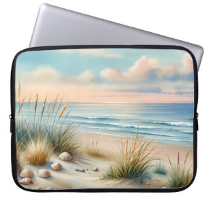 Housse Pour Ordinateur Portable Dunes côtières pastel à l'aquarelle
