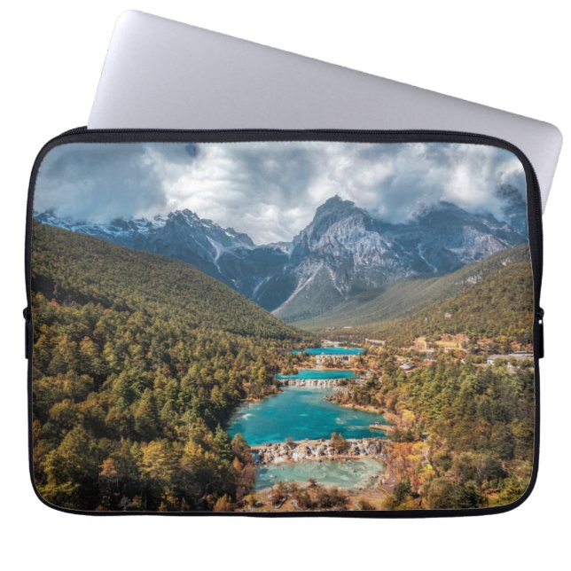 Housse Pour Ordinateur Portable Eau | Blue Moon Lake, Chine (Devant)