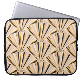 Housse Pour Ordinateur Portable Echelles Art Déco : Glamour d'or géométrique