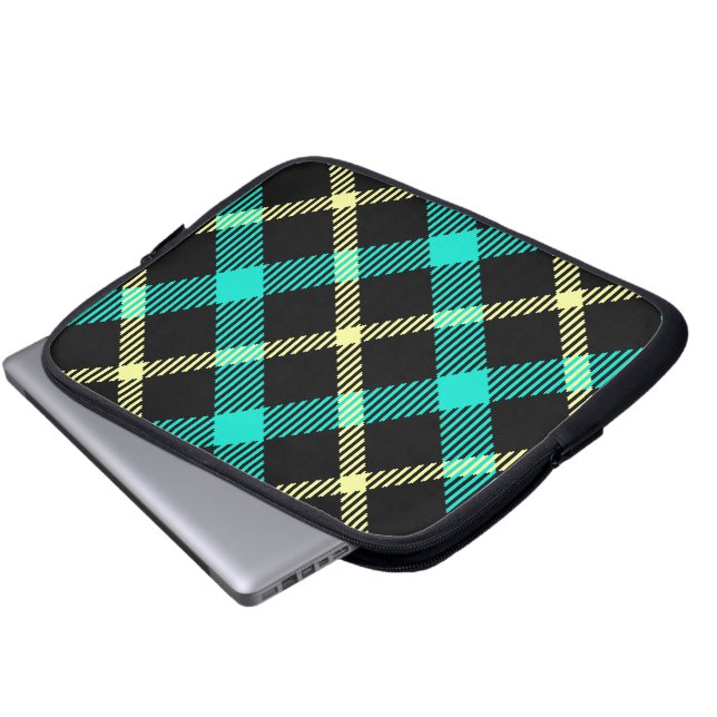 Housse Pour Ordinateur Portable écossais écossais écossais motif jaune turquoise p (Devant bas)