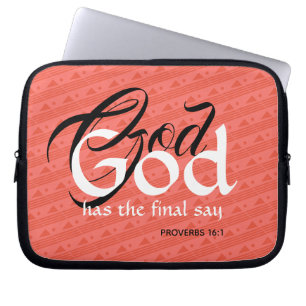 Housse Pour Ordinateur Portable Écriture personnalisée DIEU Foi Coral