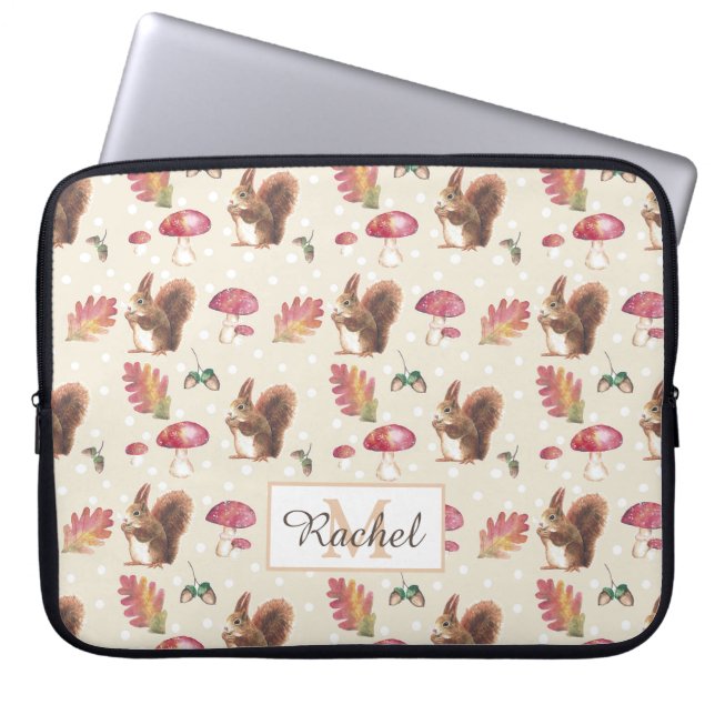 Housse Pour Ordinateur Portable Écureuils et tabourets Motif d'automne personnalis (Devant)