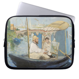 Housse Pour Ordinateur Portable Edouard Manet - Monet Peinture sur son Studio Boat