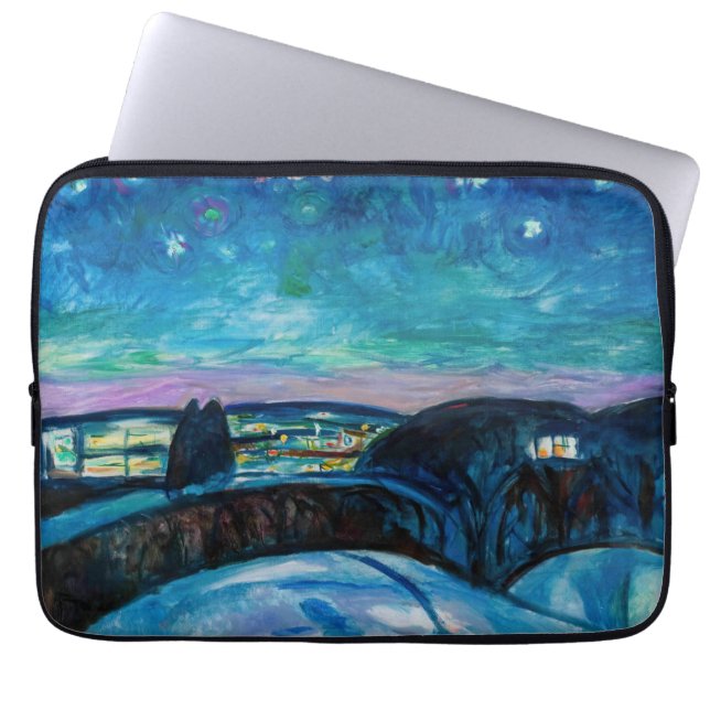 Housse Pour Ordinateur Portable Edvard Munch - Nuit étoilée 1922 (Devant)
