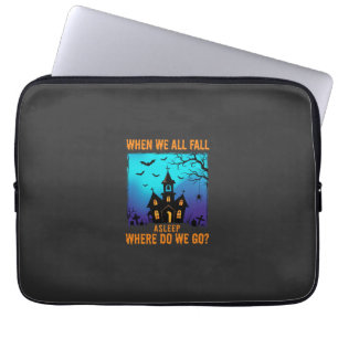 Housse Pour Ordinateur Portable Église ensorcelée d'Halloween Où allons-nous